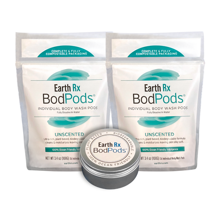 Earth Rx Bodpods® Free & Clean Unscented With Tin - 2 Pack